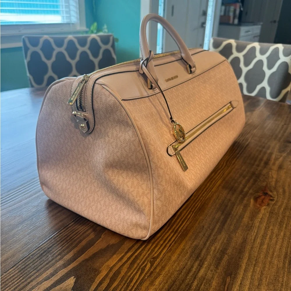Michael Kors Pink Monogram Travel Duffel Bag